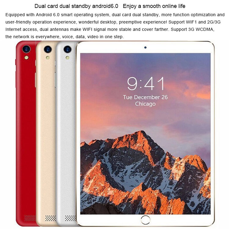 2019 vente chaude Tablet PC 10.1 pouces 1 Go + 16 Go quad core 3G Android Tablet 10 pouces, GPS 3G double carte SIM wifi tablet pc